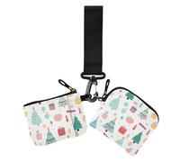 Merry Christmas Tree and Presents - Portamonete da donna, sottile, staccabile, con cerniera, con cinturino da polso, per lavoro, viaggi, 2 pezzi, Buon albero di Natale e regali, 1 size, Casual