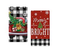 Merry Christmas Tree Dwarf Decoration Kitchen Dish Towels Hand Drying Baking And Cooking Cloth Red And Green Winter Festival Decoration Home Asciugamani Microfibra (B, One Size)