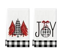 Merry Christmas Tree Dwarf Decoration Kitchen Dish Towels Hand Drying Baking And Cooking Cloth Red And Green Winter Festival Decoration Home Asciugamani Microfibra (D, One Size)
