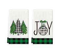Merry Christmas Tree Dwarf Decoration Kitchen Dish Towels Hand Drying Baking And Cooking Cloth Red And Green Winter Festival Decoration Home Asciugamani Microfibra (C, One Size)