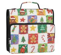 Merry Christmas Tree Gingerbread 3,8 cm 3 anelli raccoglitore con tasche extra con tracolla e manico multi-tasca organizer per documenti adatto per la scuola media Paquete de gestión de