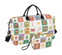 Merry Christmas Tree Gingerbread Decorativo Weekend Bag Gym Duffel Bag con Toiletry Bag per Yoga Pieghevole Bolsa para en Avion
