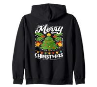 Merry Christmas Tree Lights Holly Classic Christmas Holiday Felpa con Cappuccio