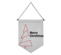 Merry Christmas Tree Minimalista appeso banner in tessuto con asta telescopica banner per feste bandiere all'aperto decorazioni per feste per Festival e giorni speciali