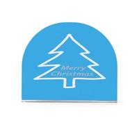 Merry Christmas Tree Minimalista Blu Acrilico Portatovaglioli per feste, matrimoni, eventi Distributore di tovaglioli autoportante Ristorante Decorazione per la casa per tavolo, cucina