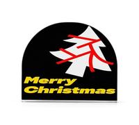 Merry Christmas Tree Nero Acrilico bianco portatovaglioli per feste, matrimoni, eventi, distributore di tovaglioli autoportante ristorante decorazione per la casa per esterni, sala da pranzo