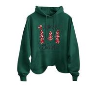 Merry Christmas Tree Print Donna Moda Casual Maniche Lunghe Top Con Tasche Felpa Con Cappuccio Felpa Felpa Con Cerniera Felpe Con Cappuccio Donne Lunghe Zippe Felpe Donna, AG., S