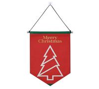Merry Christmas Tree Red banner appeso con asta telescopica divertente banner appeso alla parete decorazioni per feste per interni, feste all'aperto banderine para fiestas