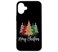 Merry Christmas Tree Xmas Buffalo Plaid Rosso Bianco Verde Custodia per iPhone 16 Plus