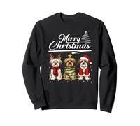Merry Christmas Trio Morkie Reindeer Elf Santa Xmas Squad Felpa