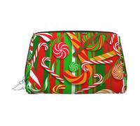 Merry Christmas- Trousse da trucco con divisore da viaggio, borsa cosmetica portatile, Argento, One Size