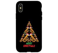 Merry Christmas Tuba Tree Tuba Music Lover Xmas Holiday Custodia per iPhone X/XS