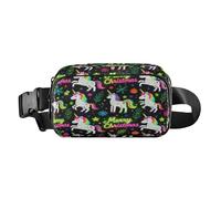 Merry Christmas Unicorni bianchi alla moda Cross Body Bag Belt Pack per piccoli uomini d'affari Multiuso con Cinghia Regolabile per Viaggi Shopping Running bulto de cintura para