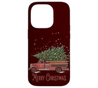 Merry Christmas Vintage Pompiere Camion Albero Custodia per iPhone 14 Pro