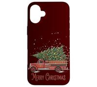 Merry Christmas Vintage Pompiere Camion Albero Custodia per iPhone 16 Plus
