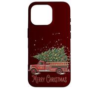 Merry Christmas Vintage Pompiere Camion Albero Custodia per iPhone 16 Pro