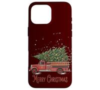 Merry Christmas Vintage Pompiere Camion Albero Custodia per iPhone 16 Pro Max