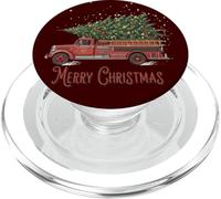 Merry Christmas Vintage Pompiere Camion Albero PopSockets PopGrip per MagSafe