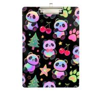 Merry Christmas White Panda Appunti Padfolio Trasparente per Calcio Softball Coaching Dimensioni 9 x 12
