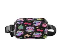 Merry Christmas White Panda Trendy Marsupio Borsa a tracolla per piccolo imprenditore Impermeabile con Cinghia Regolabile per Allenamento Corsa Escursionismo mandiles para mujer de cocina