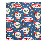 Merry Christmas White Skull Decorativo magnetico lavastoviglie copre riutilizzabile copertura frigorifero magnete decorazione vacanza Imanes para lavavajillas 58,4x66 cm