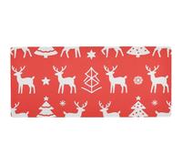 Merry Christmas White Snowflakes Alce antiscivolo enorme tappetino per mouse per gaming antiscivolo Computer Mouse mat 80 x 30 cm