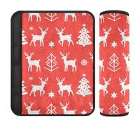 Merry Christmas White Snowflakes Elk 2 pz auto cinture di sicurezza copre rilascio stress al collo e alle spalle per auto Protector para cinturón de carro