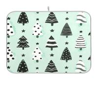 Merry Christmas with Mint and Green Trees piatto mat cucina controsoffitto pad lavastoviglie asciugatrice mat xl microfibra piatto asciugatura mat 18 x 24