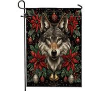 Merry Christmas Wolf Bandiera Di Benvenuto Decorative Bandiera Esterna Stagionale Bandiere Per Casa Prato Interni 30X45Cm
