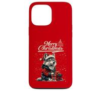 Merry Christmas Wolf Santa Hat Animal Cute Xmas Holiday Custodia per iPhone 13 Pro Max