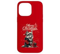 Merry Christmas Wolf Santa Hat Animal Cute Xmas Holiday Custodia per iPhone 14 Pro Max