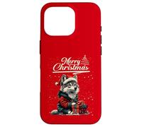 Merry Christmas Wolf Santa Hat Animal Cute Xmas Holiday Custodia per iPhone 16 Pro