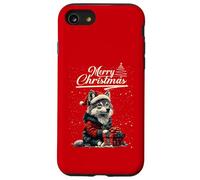Merry Christmas Wolf Santa Hat Animal Cute Xmas Holiday Custodia per iPhone SE (2020) / 7/8