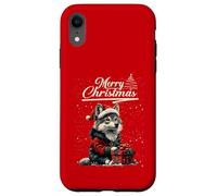 Merry Christmas Wolf Santa Hat Animal Cute Xmas Holiday Custodia per iPhone XR