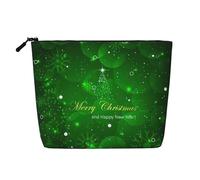 Merry Christmas1 Borsa per il trucco con stampa borsa cosmetica per le donne Borsa per il trucco da viaggio di grande capacità Sacchetto della