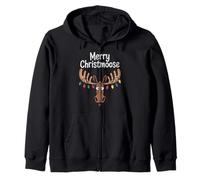 Merry Christmoose - Cappello di Babbo Natale con Alce Felpa con Cappuccio