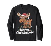 Merry Christmoose - Cappello di Babbo Natale con Alce Maglia a Manica