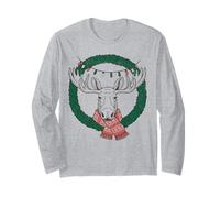Merry Christmoose - Cappello di Babbo Natale con Alce Maglia a Manica