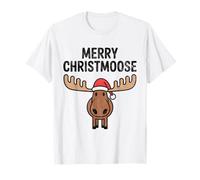 Merry Christmoose - Cappello di Babbo Natale con Alce Maglietta