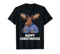 Merry Christmoose - Cappello di Babbo Natale con Alce Maglietta