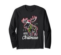 Merry Christmoose Christmas Moose Tree Lights Pajamas Maglia a Manica