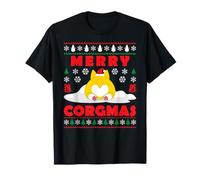 Merry Corgmas Corgi Culo Corgy Cane Brutto Divertimento Natale Corgie Maglietta