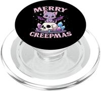 Merry Creepmas Cat Teschio di Natale gotico pastello PopSockets PopGrip per MagSafe
