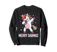 Merry Dabmas Christmas Unicorno Rainbow Xmas Felpa