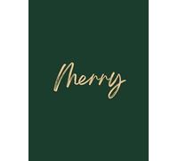Merry Decorative Christmas Coffee Table Book: Green Hardcover Holiday Display Book for Home Décor, Mantel, Bookshelf & Shelf Styling - Matte Finish Blank Pages
