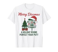 Merry Discmas Holiday Round Perfeziona Il Tuo Putt Disc Golf Maglietta
