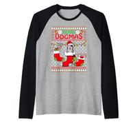 Merry Dogmas Australian Cattle Dog Funny Ugly Christmas Xmas Maglia con Maniche Raglan