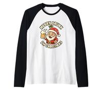 Merry Drunk Im Christmas Santa Birra Umorismo Maglia con Maniche Raglan