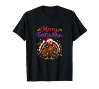 Merry Every-Day Turkey Santa Farm Pun Christmas Design Maglietta
