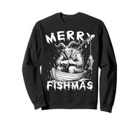 Merry Fishmas Fishing Krampus Dark Gothic Christmas Felpa